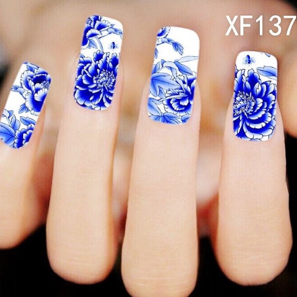 3/$12 Nail Waterslide Tattoo pink polka dot floral - Picture 6 of 7